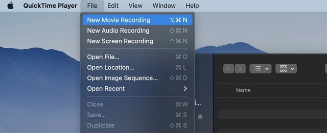 Record video using QuickTime Player