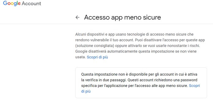 Google Less Secure App Access