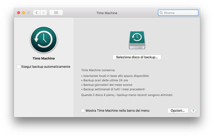 Backup Dati Mac Time Machine