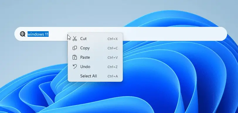 Windows 11 search bar on the desktop