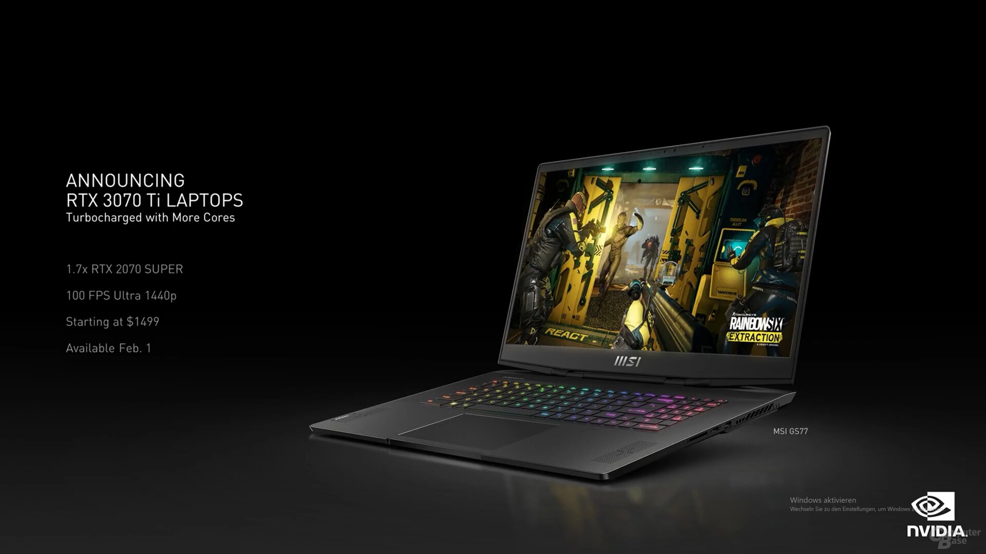 The new GeForce RTX 3070 Ti laptop GPU