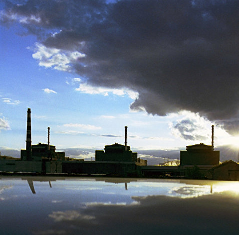 View of the Zaporozhye nuclear power plant.