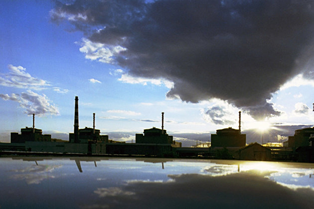 View of the Zaporozhye nuclear power plant.